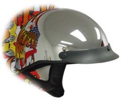 DOT CHROME SHORTY MOTORCYCLE HELMET